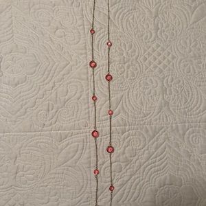 DELICATE SILVER AND HOT PINK NECKLACE